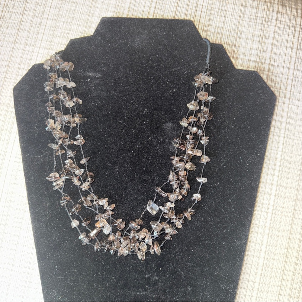 Elegant Multi-Strand Stone Necklace